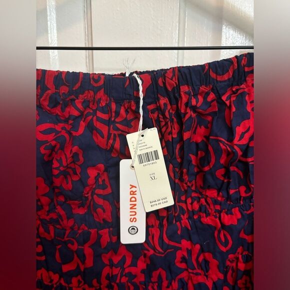 Anthropologie Sundry Aloha Floral Red Maxi Dress XL Extra Large - Picture 4 of 12